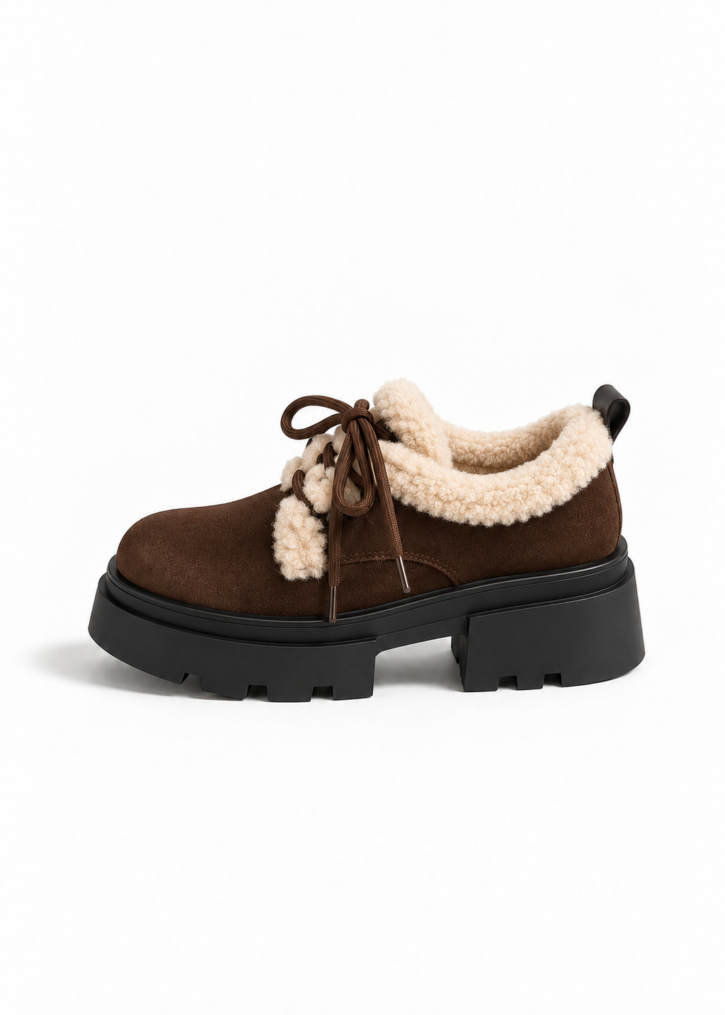 Mellow fur platform shoes