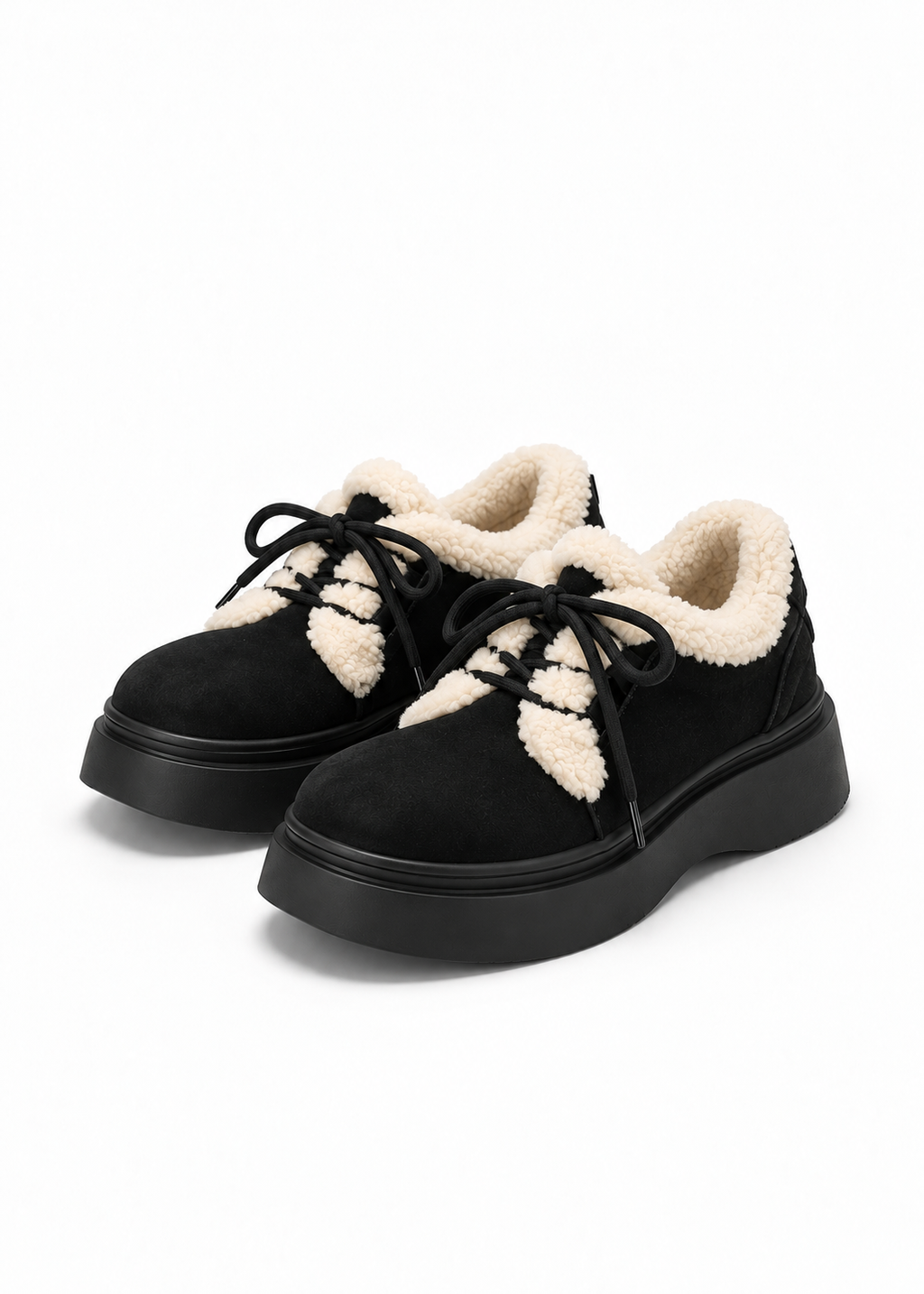 Mellow fur platform shoes
