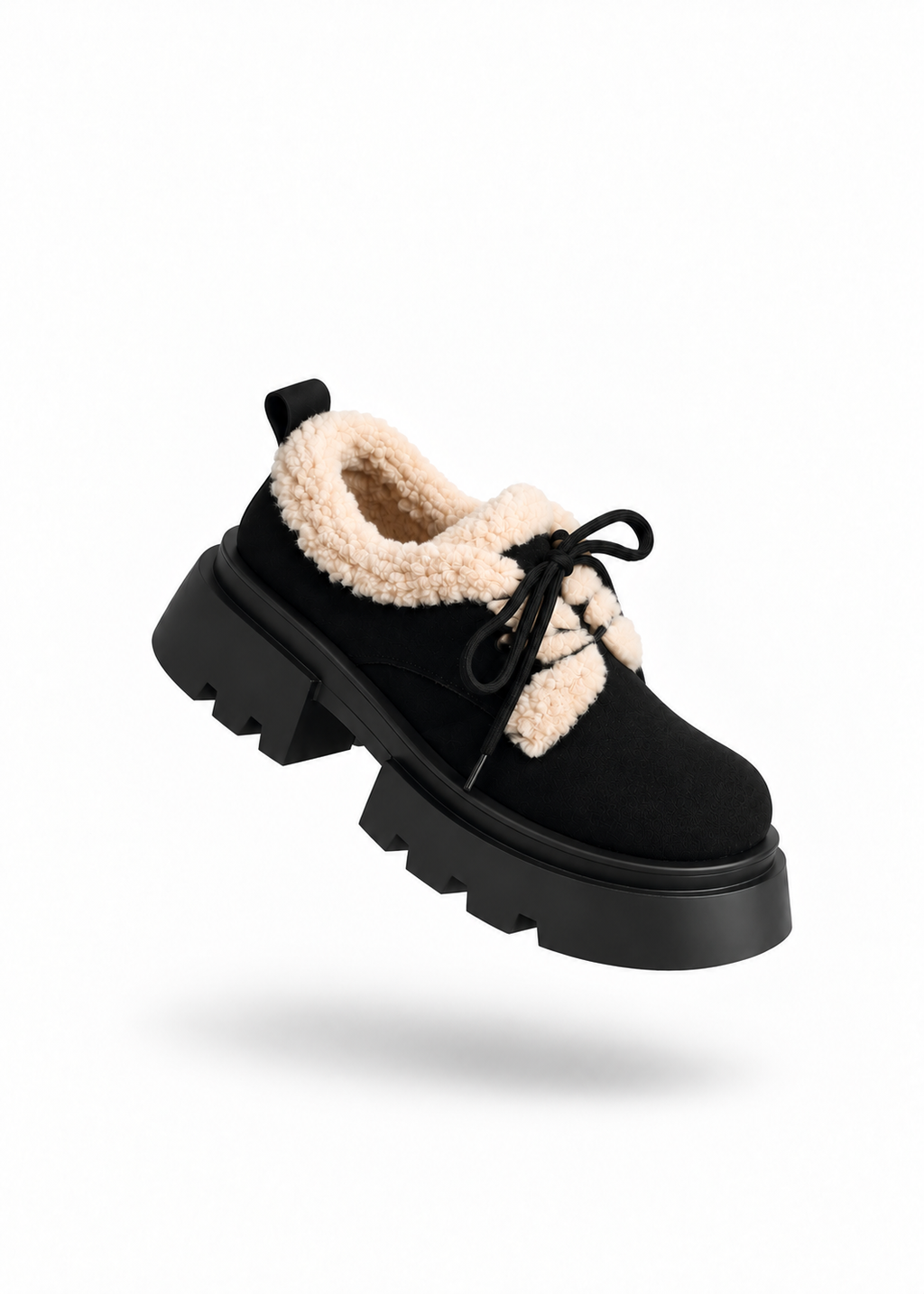 Mellow fur platform shoes