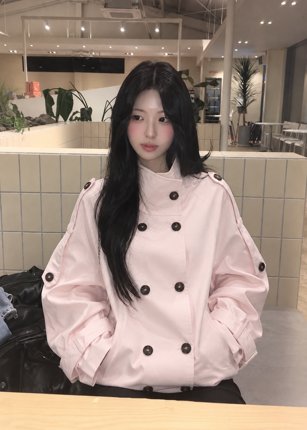 Velmira Pink High Neck Jacket