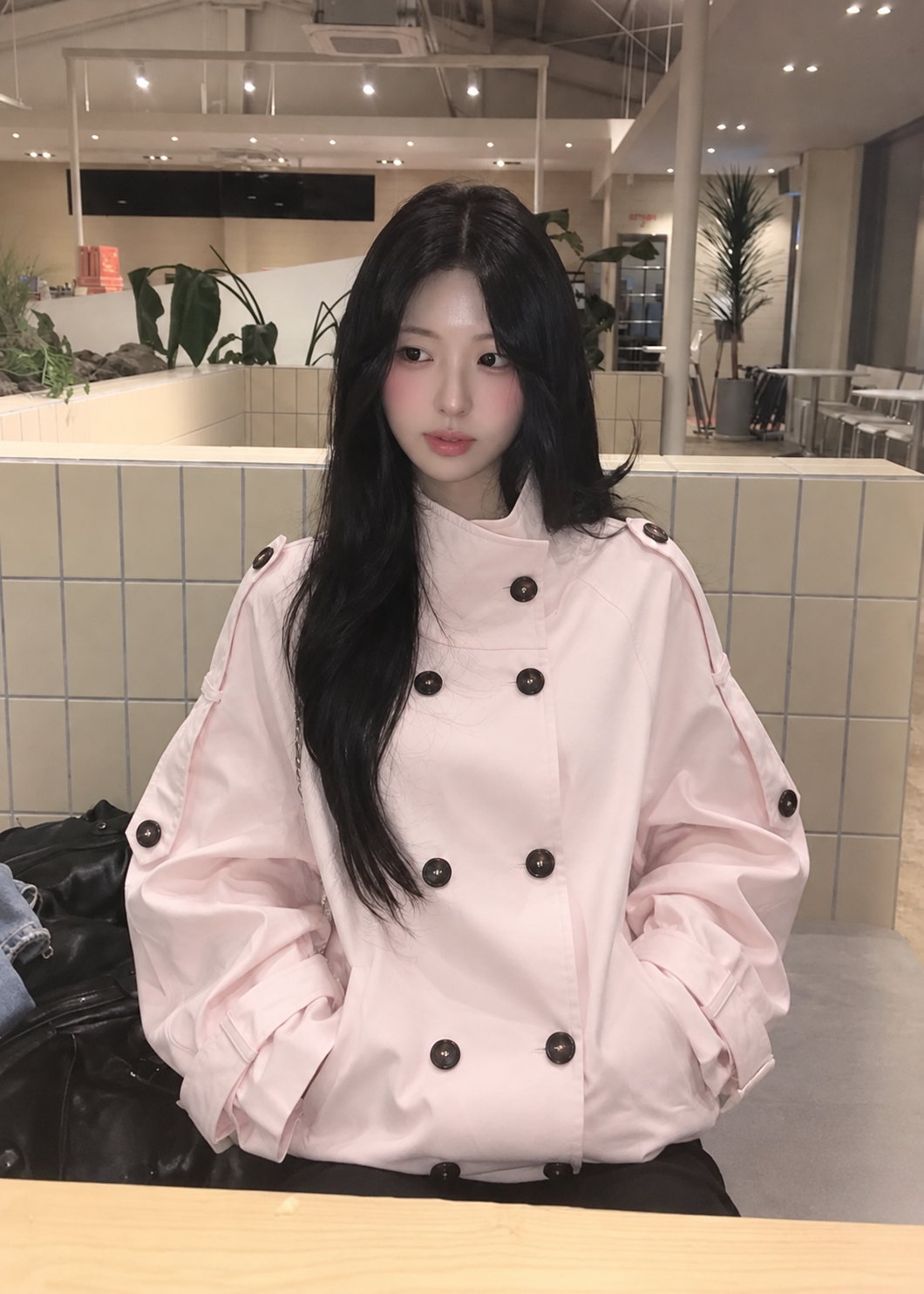 Velmira Pink High Neck Jacket