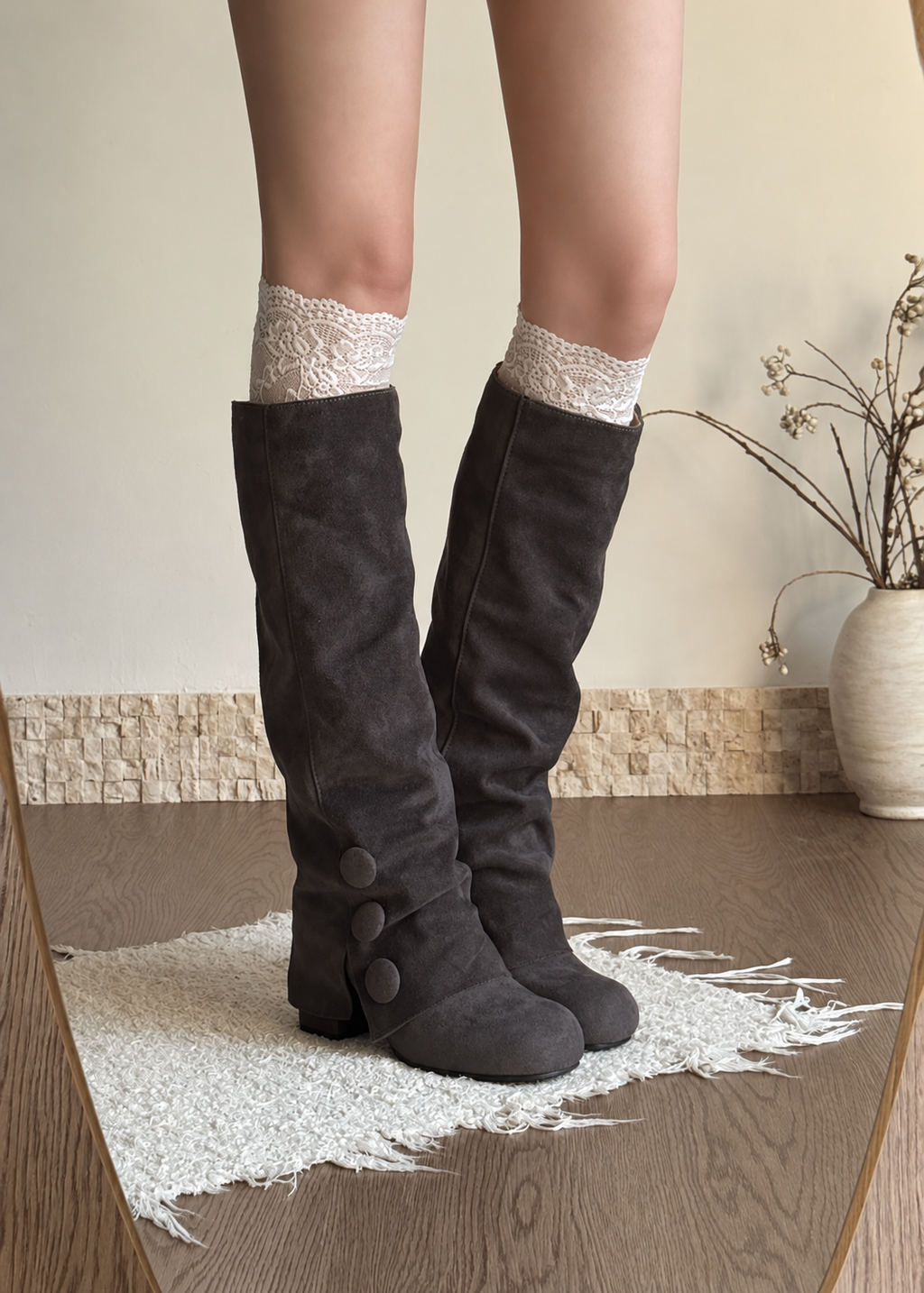 Velmora Button Slouch Boots