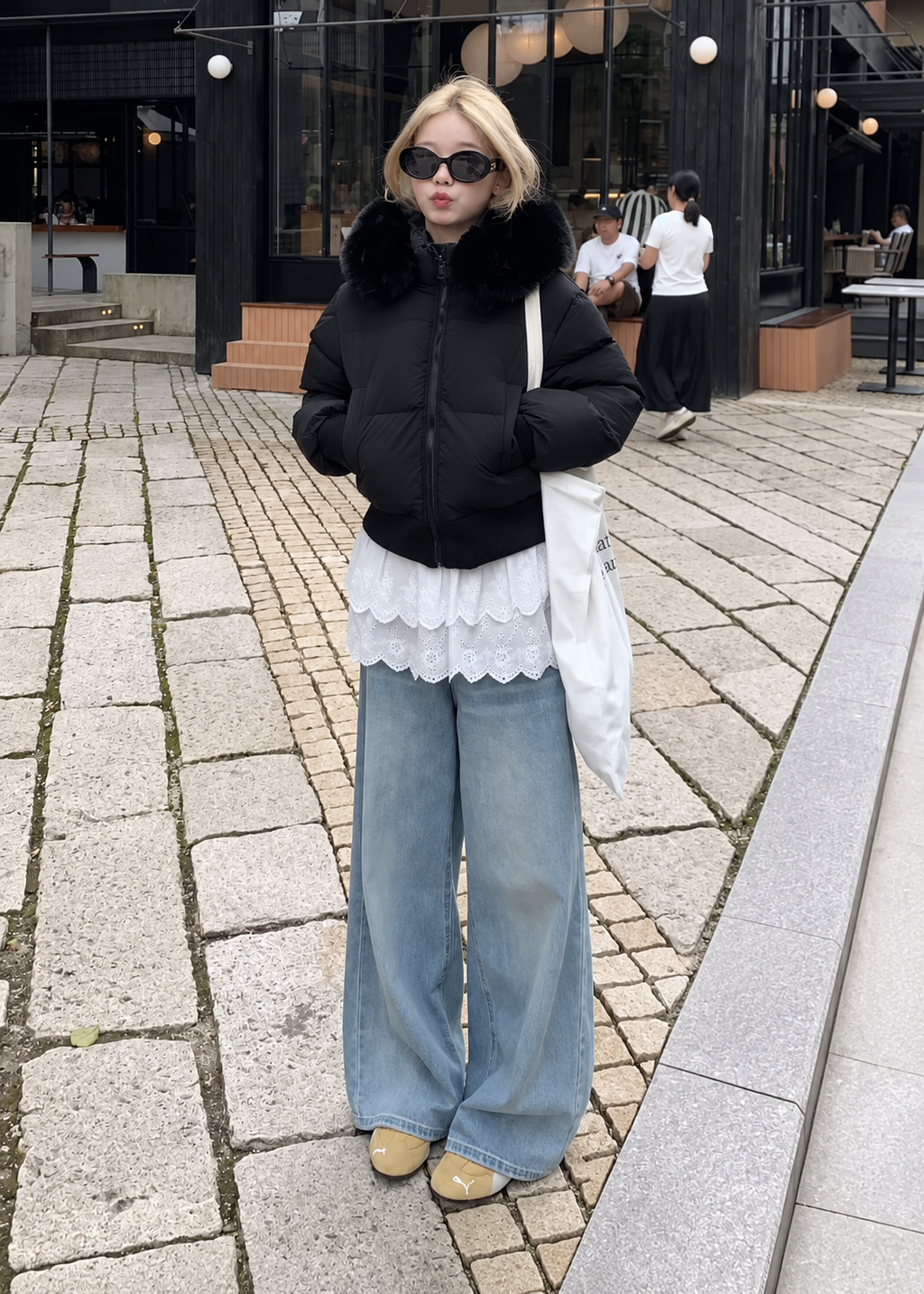Velmora Fur Hood Short Puffer