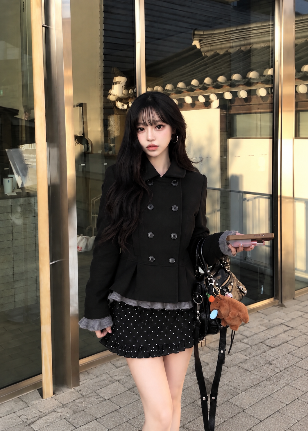 Velmira Double Peplum Coat