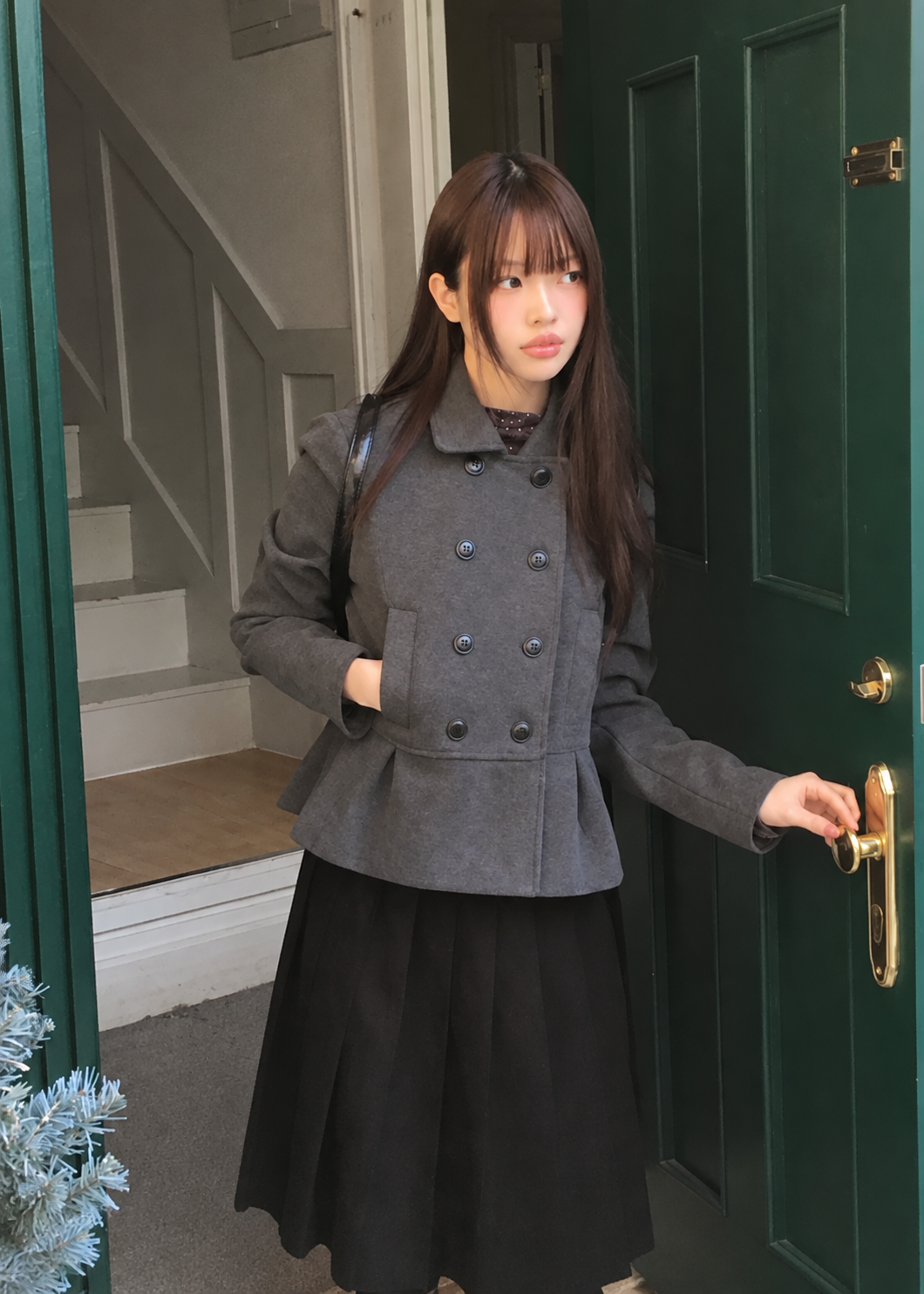 Velmira Double Peplum Coat