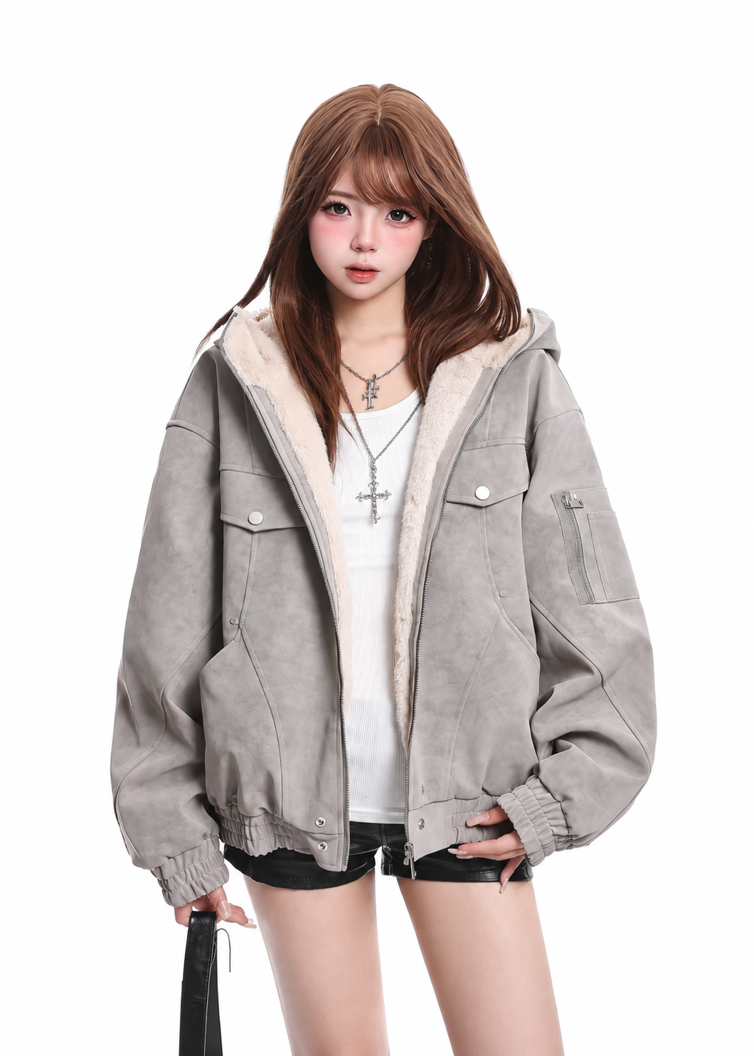 Velmora Suede Fur Jacket